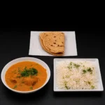 Paneer Tikka Masala, plain Rice, 2 Chapatis.