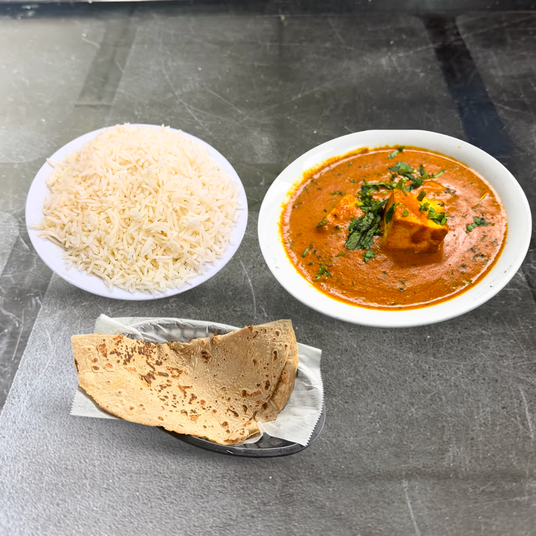Lunch (1080 x 1080 px) (1) Veg Lunch Combo- Shahi Paneer- 1 Chapati- Plain Rice | 11 am to 5 pm - Image 1