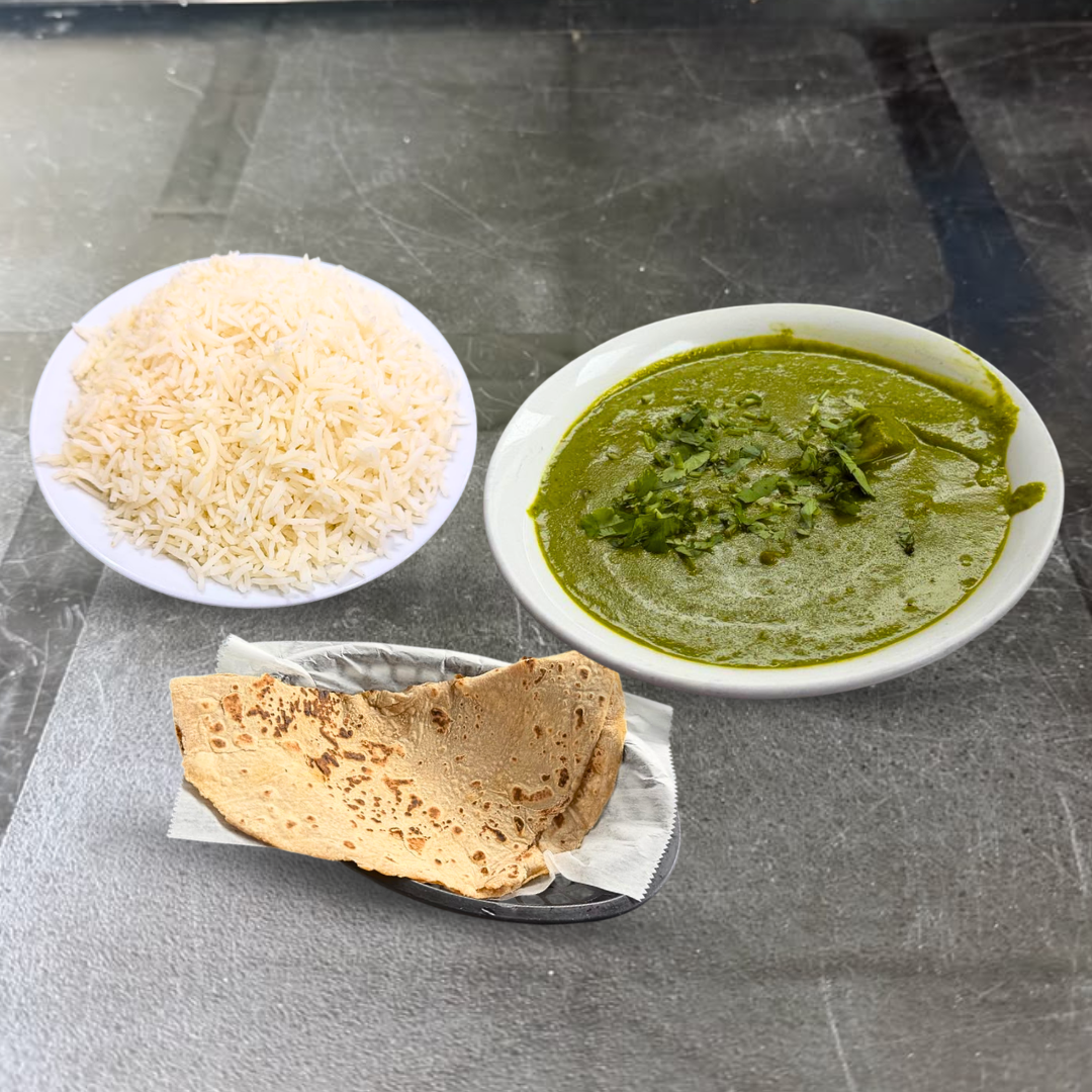 Veg Combo Veg Lunch Combo- Palak Panree- 1 chapati Plain Rice | 11 am to 5 pm - Image 1